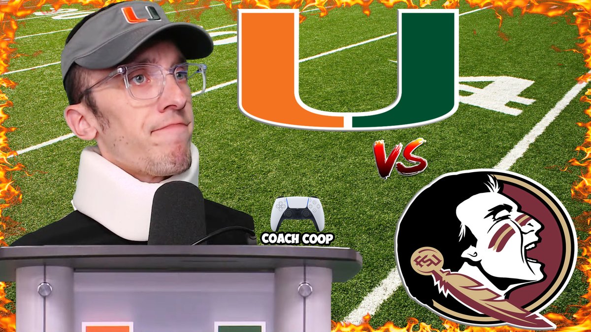 🚨MIAMI VS FLORIDA STATE🚨

Going LIVE TONIGHT at 9:00PM ET for the Miami Hurricanes vs Florida State virtual game (Coach Coop Plays version). The Canes are 1-3 and the Noles are 3-1. Mike Norvell will be taking an L in this one.

youtube.com/watch?v=OXpDFP…

#CFB26 #GoCanes