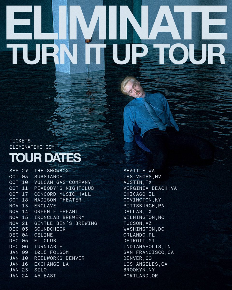 eliminatemusic's tweet photo. TURN IT UP TOUR ⬆️
Presale goes live Wednesday 7/30
Sign up at https://t.co/v17A2TnmzV https://t.co/X6FL5O9Amz