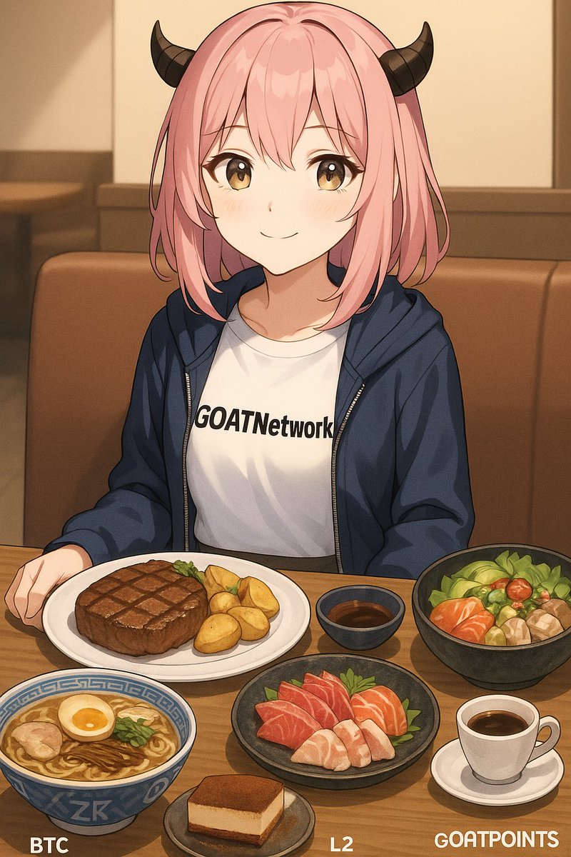 arr_kr's tweet image. GOAT NETWORK 음시에 비유 해볼까요?

 BTC 스테이크 플레이트: 
두툼한 소고기 스테이크와 감자구이 세트
→ 유동성 스테이킹처럼 묵직하고, 지속 가능한 BTC 수익을 떠올리게 하는 단백질 폭탄!

ZK 라멘볼
: 진한 돈코츠 육수와 반숙 계란, 차슈 토핑
→ ZK Rollup처럼 깊고 농축된 맛, 얇은 국수에…