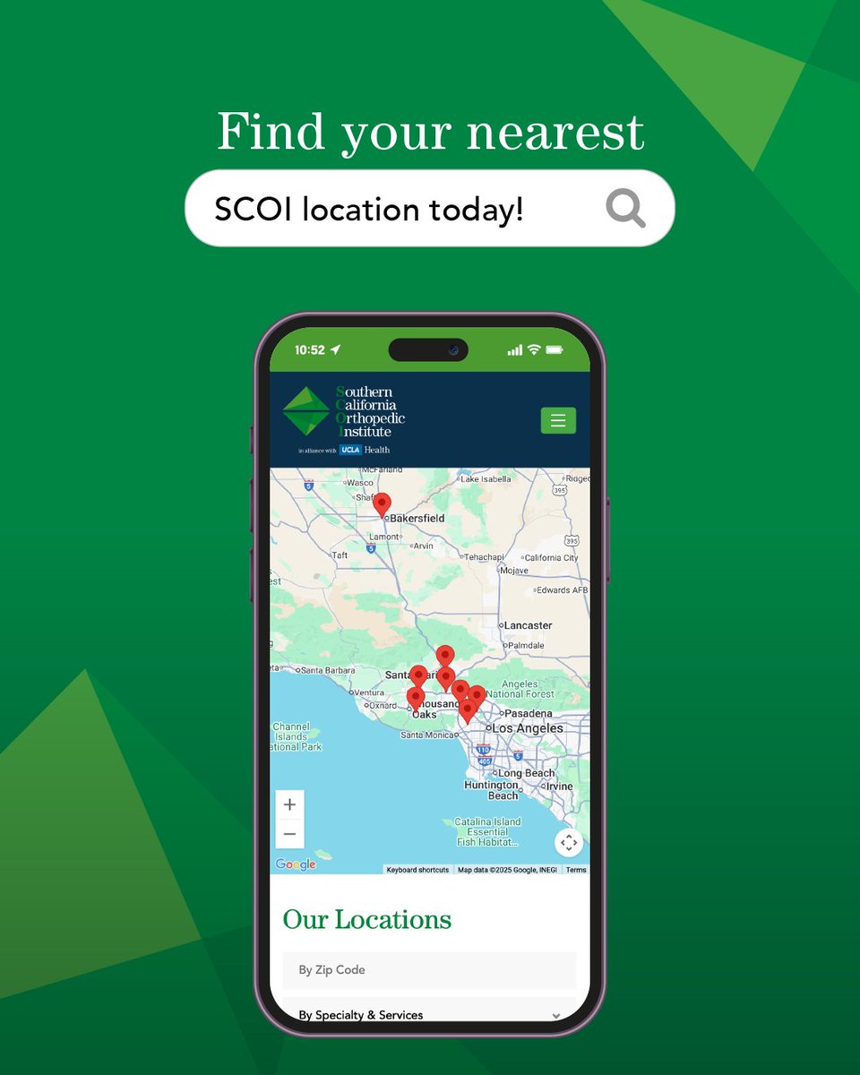 Location! Location! Not 1, Not 2, but 8 SCOI Locations! We're closer than you think. Search by ZIP code or specialty &amp; find the right orthopedic office for you. scoi.com/locations/