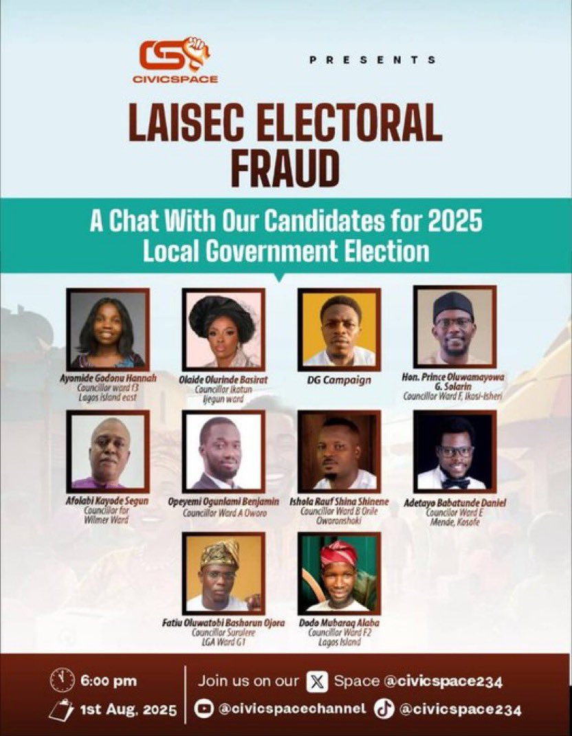 civicspace234's tweet image. Join Our Special Space with The Candidates of AAC in the Last Lagos Local Government Elections! Anticipate!