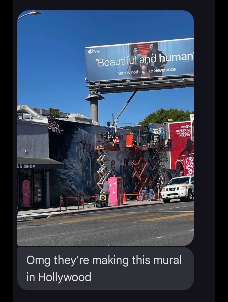 getinthetarp's tweet photo. cold harbor mural spotted in hollywood #severance https://t.co/WCuajbij1t