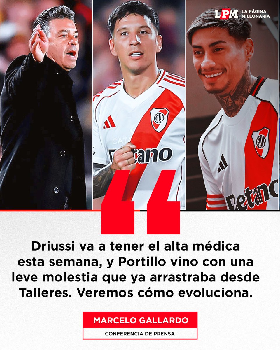 RiverLPM's tweet image. 🎙 River recuperará a Driussi tras la lesión de Salas, pero todavía deberá esperar para usar a Portillo.