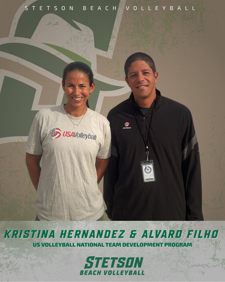 Stetson Beach Volleyball coaches representing proudly at the US Volleyball NTDP!

#GoHatters | #SandyHats | <a href="/StetsonHatters/">Stetson Hatters</a>