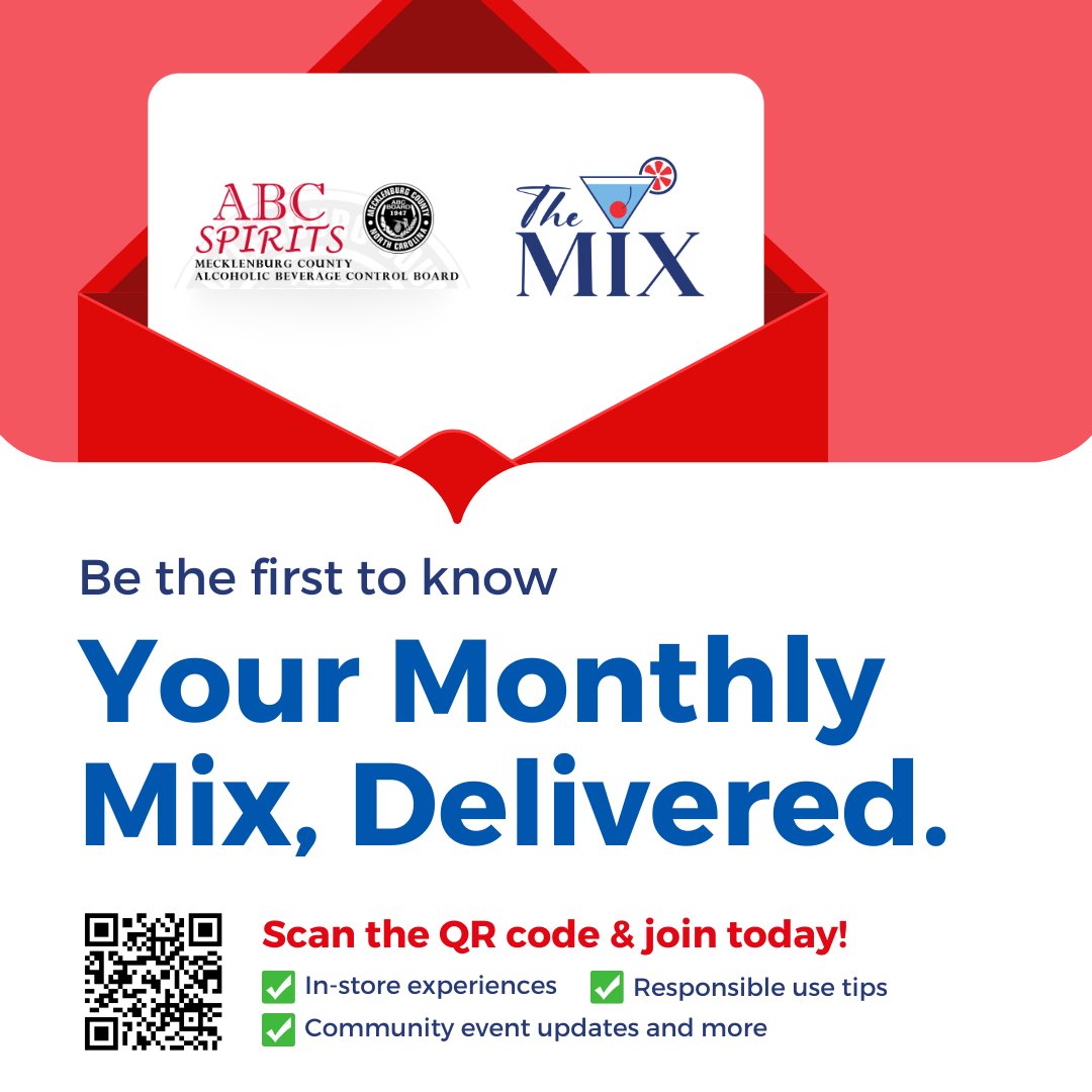 Stay in the know with all things Meck ABC Board.
From latest events and updates to helpful resources for your product needs — it’s all in "The Mix."
📬 Subscribe to our monthly newsletter now.
📱 Scan the QR code to get started.
Your “Mix” delivered monthly.

#TheMix #MeckABC