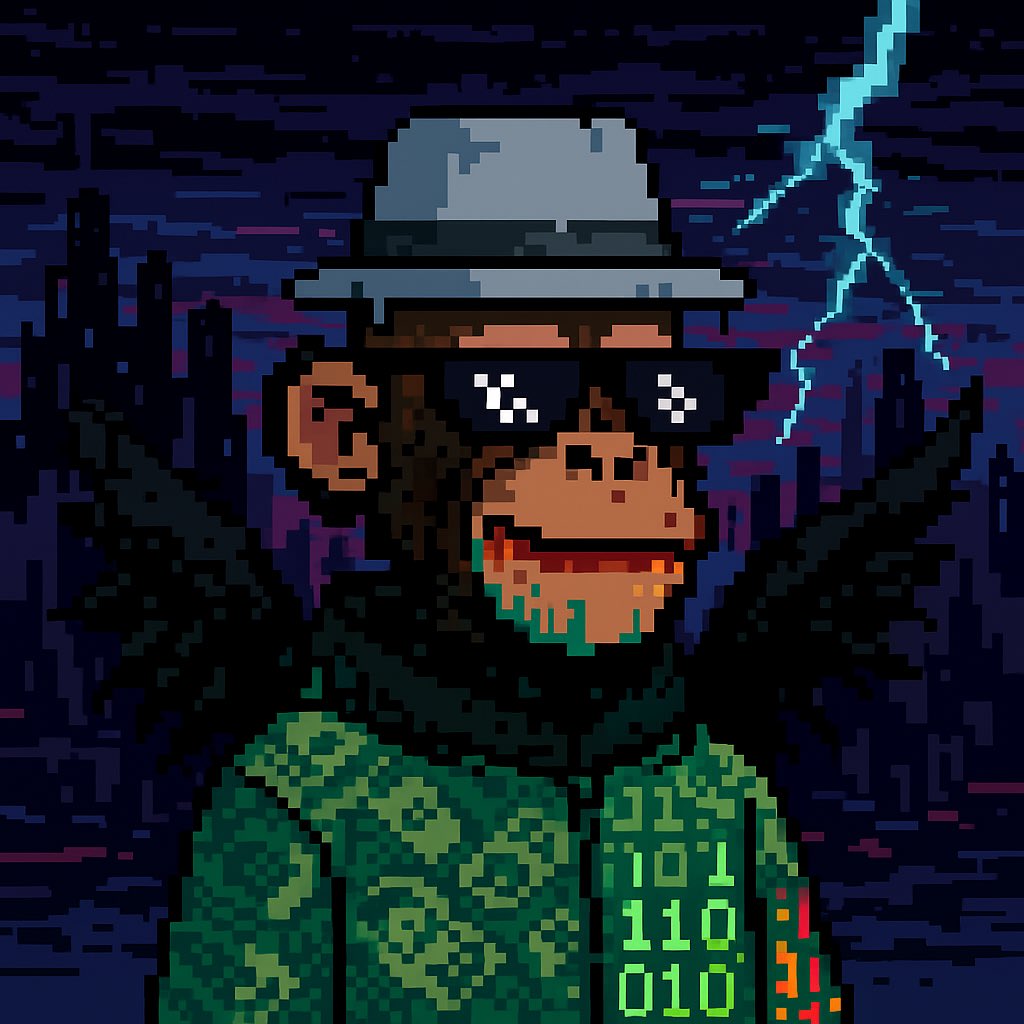DrLubie's tweet image. Not official. Not for sale.
Just a tribute to digital royalty.
1-of-1 homage to the Prime Ape Collection.
Pixel wings. Glitched memory.
Built from the shadows of the chain.
#PrimeApe #PixelArt #CryptoLore #1of1 #Web3Tribute