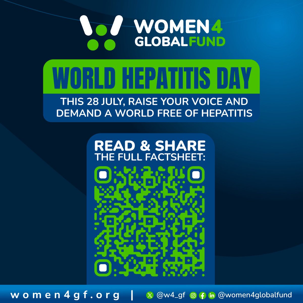 w4_gf's tweet image. 🟢 This #WorldHepatitisDay, W4GF is breaking down the gendered barriers to care.

Women &amp;amp; girls living with HIV, who use drugs, sex workers &amp;amp; trans women are still left behind in hepatitis responses.

We call for:
✅ Gender-transformative policies
✅ Women-led services
✅ An end…