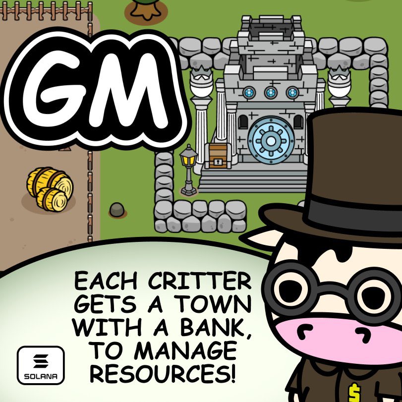 kinggablim's tweet image. crypto gaming on solana. We’ve seen meme manias on solana we haven’t seen a gaming mania yet. It’s coming.

If @seedphrase offered me a cryptopunk for my 6 critters. I would keep my critters, I’m super bullish. Critters Quest has the most PMF for crypto gaming right now imo.