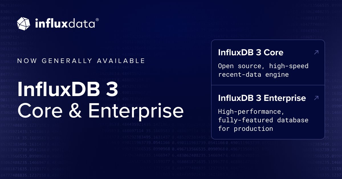 InfluxDB 3 is built on the FDAP stack—Flight, DataFusion, Arrow, Parquet—for fast ingest, efficient storage, and high-performance analytics. 

It’s time to build on a modern foundation for time series!

Get started with Enterprise today: bit.ly/42qwOt1