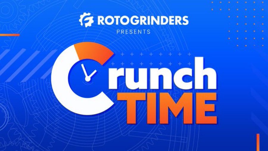 RotoGrinders (@rotogrinders) on Twitter photo Join <a href="/davepotts2/">Dave Potts</a>, <a href="/Kirkdiese/">In play, out(s)</a> and <a href="/TJ_Zwarych5/">TJ Zwarych - Agents Of Fandom</a> for Crunch Time at 6:10pm ET as they walk through Monday’s MLB slate.
📺: youtube.com/watch?v=AW0hUD… Join <a href="/davepotts2/">Dave Potts</a>, <a href="/Kirkdiese/">In play, out(s)</a> and <a href="/TJ_Zwarych5/">TJ Zwarych - Agents Of Fandom</a> for Crunch Time at 6:10pm ET as they walk through Monday’s MLB slate.
📺: youtube.com/watch?v=AW0hUD…