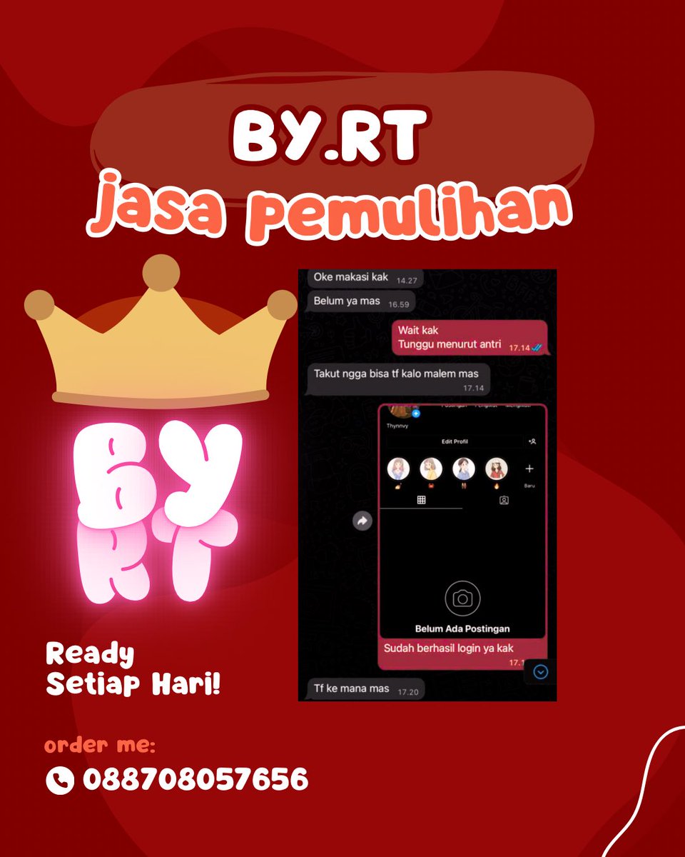 01. By RT 
Jasa pemulihan akun dan penghapusan akun 
Amanah~real~proses cepat
