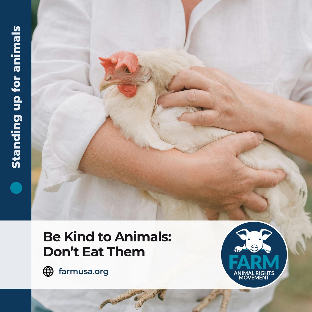 FARMUSA's tweet image. Be kind to animals, don’t eat them. 
#govegan #FARMUSA #FARMAnimalRights #Vegan4Life