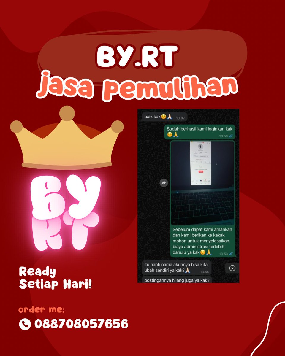 02. By RT 
Jasa pemulihan akun dan penghapusan akun 
Amanah~real~proses cepat