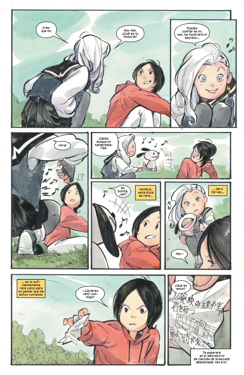 Delladuck6's tweet image. peach momoko aprovecho que es japonesa para meter mucho de su cultura en sus x mens,desde que el cómic llega a parecer un manga de terror a mostrar cosas que pasan en japon como las sectas
aparte que es el único cómic del nuevo universo ultimate que es muy independiente :