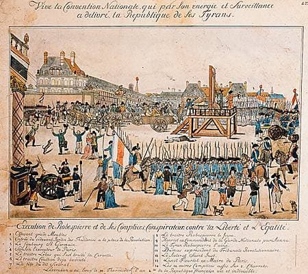 FranckAbed's tweet image. Le 28 juillet 1794, dix-neuf
révolutionnaires montent sur l’échafaud, dont Robespierre, Saint-Just, Couthon et Lebas.

Ce jour marque la chute de la Terreur et la fin du régime jacobin.

Le sang des bourreaux d’hier scelle leur propre épuration….
