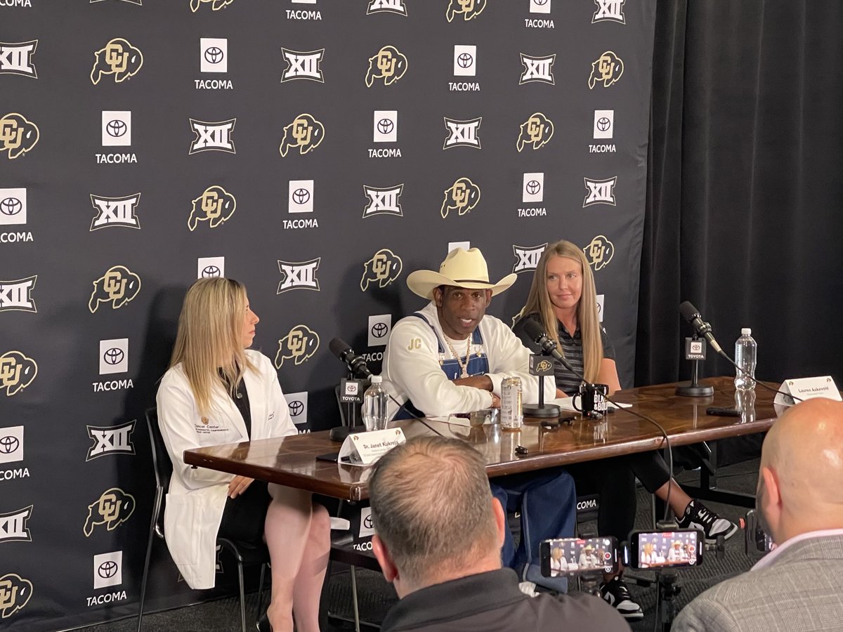 .⁦<a href="/DeionSanders/">COACH PRIME</a>⁩ with an amazing testimony of faith in Christ regarding his overcoming bladder cancer this off season! Says he’s excited to coach ⁦<a href="/CUBuffsFootball/">Colorado Buffaloes Football</a>⁩ this season! ⁦<a href="/CURadioNetwork/">Colorado Football/Basketball Radio Network</a>⁩ ⁦<a href="/KOAColorado/">KOA 850 AM & 94.1 FM</a>⁩ 👀🦬🦬🏈❤️🙏