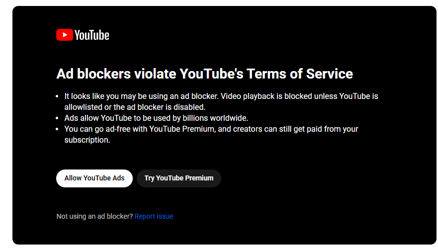 no tengo ningun adbloquers y tampoco me deja reportar que no estoy usando uno, me parece tan tonto que hayan puesto esta vaina si no va a funcionar como corresponde 

<a href="/YouTube/">YouTube</a>