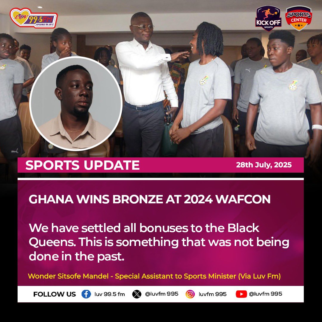LuvFM995's tweet image. All bonuses have been settled to the Black Queens 

#LuvSports
