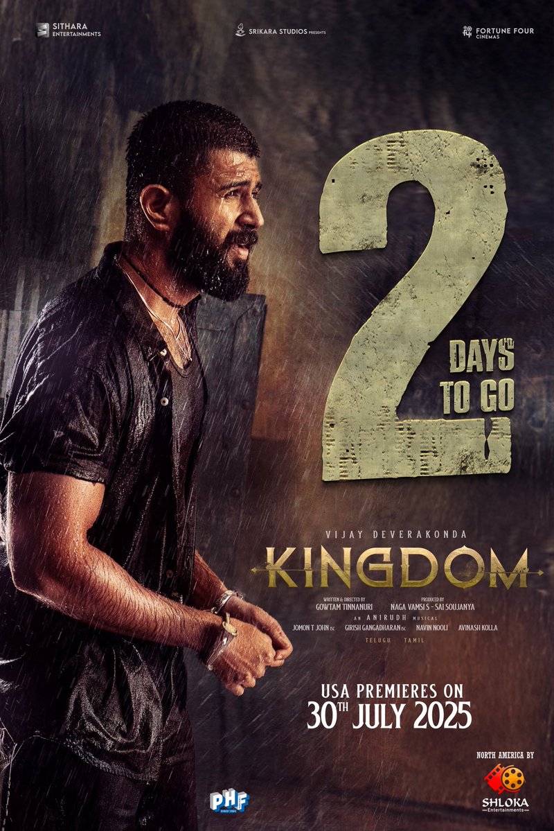 ShlokaEnts's tweet image. Just 2 days to go for the storm to hit the big screens.๐ฅ๐ฅ๐ฅ๐ค
#Kingdom ๐๐๐ ๐ฉ๐ซ๐๐ฆ๐ข๐๐ซ๐๐ฌ ๐จ๐ง ๐๐ฎ๐ฅ๐ฒ ๐๐๐ญ๐ก ๐ฅ๐ฅ
North America Release by @ShlokaEnts