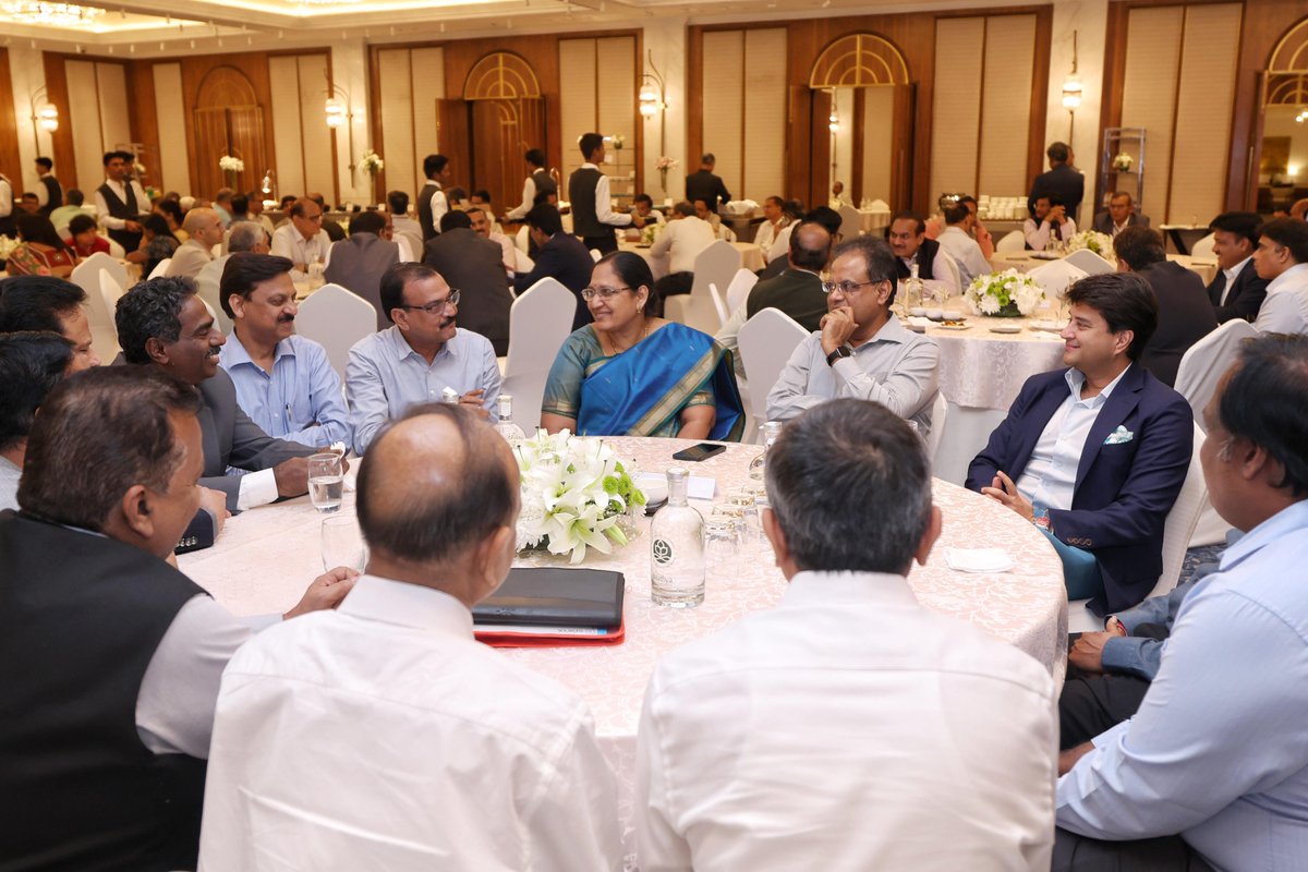 Wrapped up a productive day of deliberations with my <a href="/DoT_India/">DoT India</a> family over dinner. 

Always a pleasure to witness the dedication and teamwork that drives our shared mission forward.