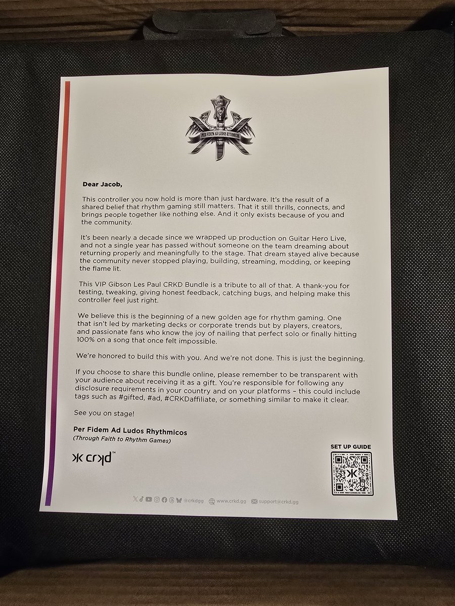 aWiseMoose's tweet image. Thank you @crkdgg for this lovely gift to commemorate the launch of the Les Paul! I can't wait to see what else you have in store for us in this "beginning of a new golden age for rhythm gaming" #CRKDaffiliate