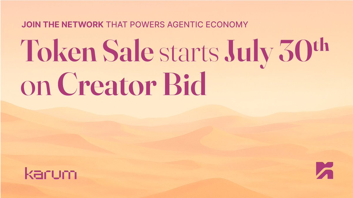 karum_AI's tweet image. We&apos;re excited to announce that we will officially be launching $KARUM on July 30th on @CreatorBid.

We deeply appreciate the overwhelming support we&apos;ve received so far from the community, and thank you for your patience as we were closing up on the date 💜

We&apos;re very excited by…