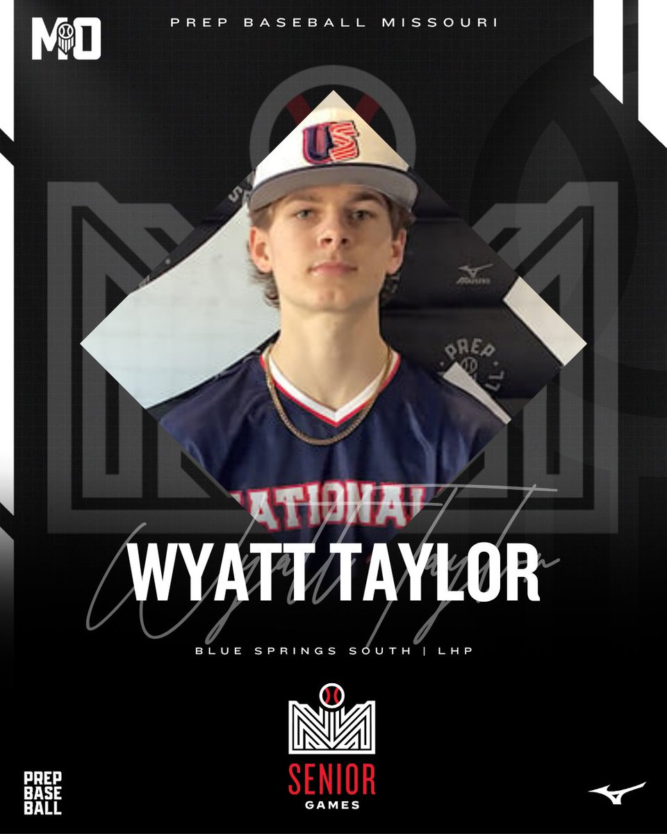 𝗜𝗡𝗩𝗜𝗧𝗘 𝗔𝗖𝗖𝗘𝗣𝗧𝗘𝗗 ✅

LHP Wyatt Taylor (Blue Springs South) is locked to represent Team Missouri at the 2025 Prep Baseball Central Super Senior Games in Kansas City! #CSSrG25

👤: loom.ly/pG-qpQs // <a href="/WyattTaylor2026/">Wyatt Taylor</a>