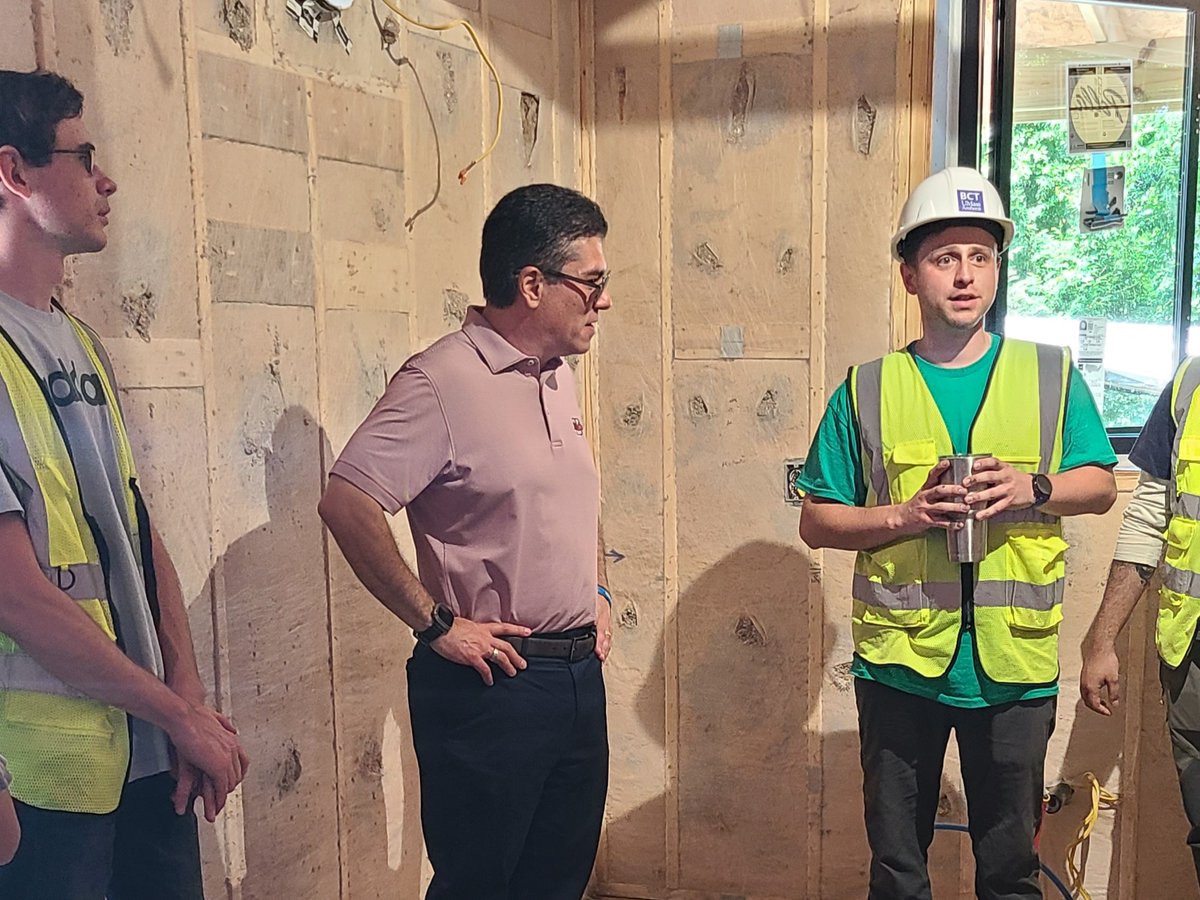 UMassChancellor's tweet image. Each year, the students of UMass DesignBuild design and construct one new home. I met with this year’s cohort who are working directly with the future residents to design a home tailored to their needs, a powerful example of community-centered learning in action at UMass.