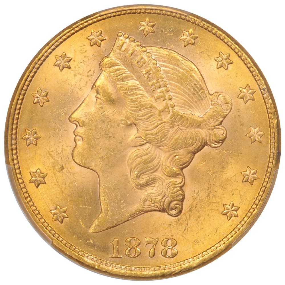 deepc's tweet image. Better date Double Eagle from the Philadelphia Mint. Bright luster radiates across the tangerine-gold surfaces. An appealing piece with great details appreciable and light grade-consistent chatter. Only 543,625 pieces were struck at the Philadelphia Mint.
raredatecoins.com