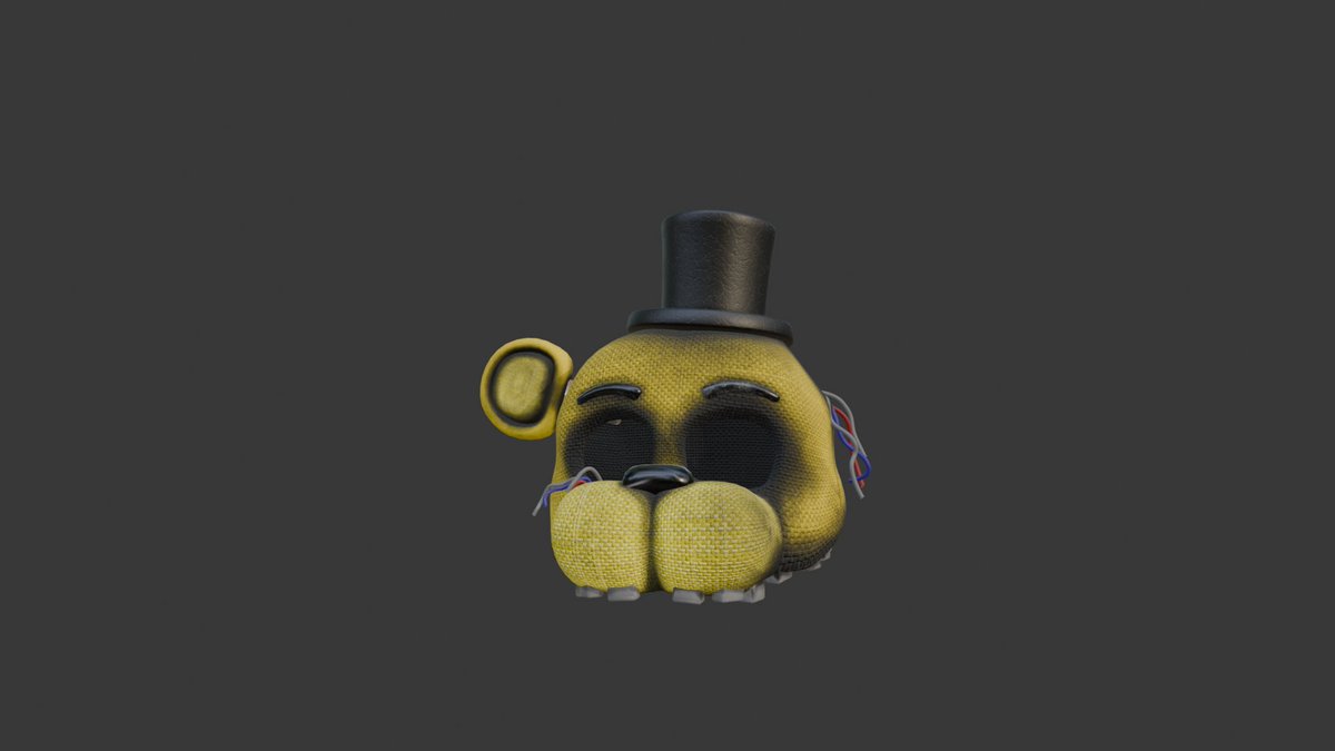 So since I'm on a holiday and away from my PC I've decided to remake my awful Golden Freddy retexture and I think it went pretty well so far (BTW. I had a....bit.....of fun with brushes in blender as you can see😅).