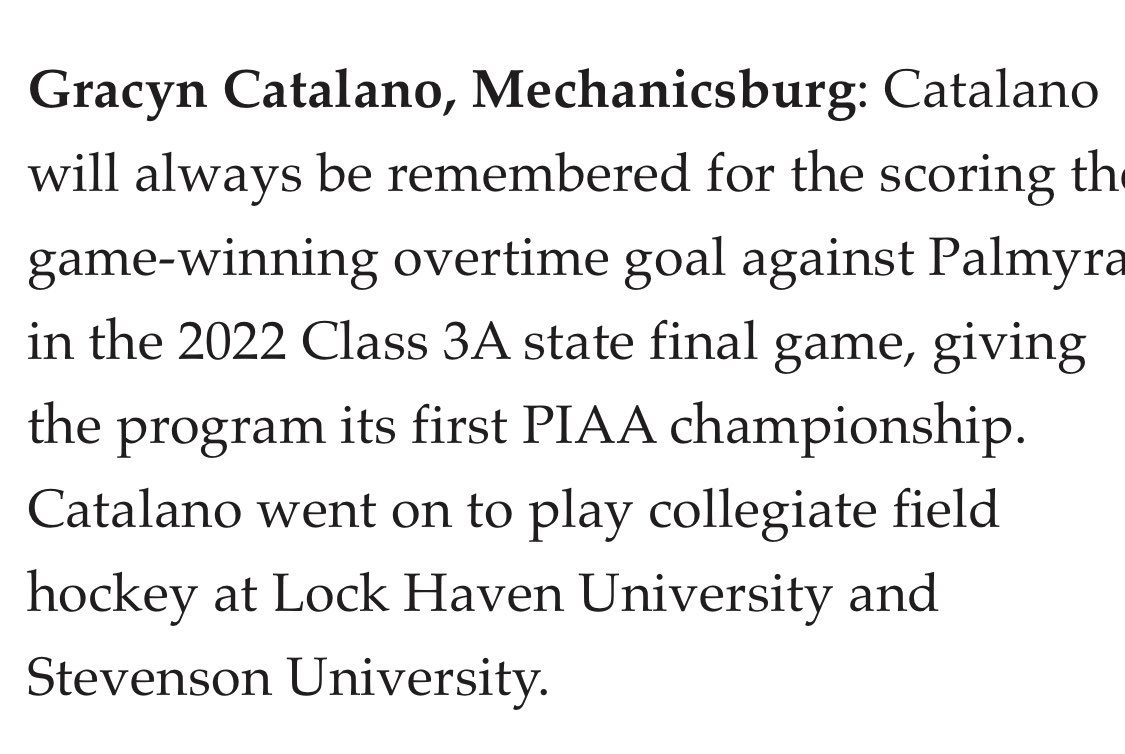 Congratulations to Gracyn for being recognized 💜🏑