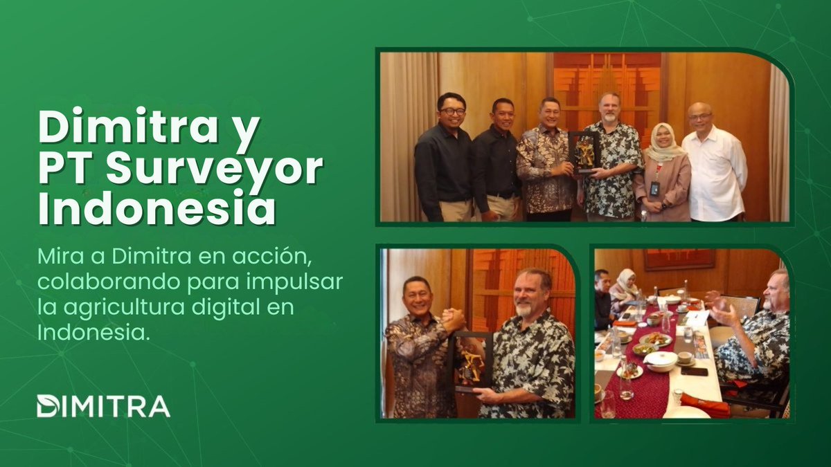 DimitraSpanish's tweet image. 🌱 Grandes cosas suceden cuando la visión se encuentra con la acción.
Nuestro CEO, @dimitrajon, visitó Surveyor Indonesia junto a Ricky Tanudibrata, Director de Dimitra en el Sudeste Asiático, y Sandry Pasambuna, Presidente de PT Surveyor Indonesia, para seguir el progreso del…