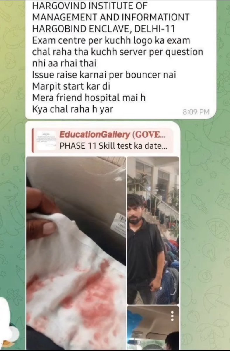 khAnS_ahab's tweet image. 🔴 SSC Phase 13 Exam | HARGOVIND INSTITUTE, DELHI-11 में छात्रों पर हमला!
Exam देने पहुँचे छात्रों को सर्वर प्रॉब्लम मिली… जब सवाल किए तो जवाब में बाउंसरों ने मारपीट शुरू कर दी!
📍सिस्टम में सवाल नहीं दिखे
📍Issue उठाने पर बाउंसरों ने पीटा
📍एक छात्र अस्पताल में भर्ती
📍कोई…