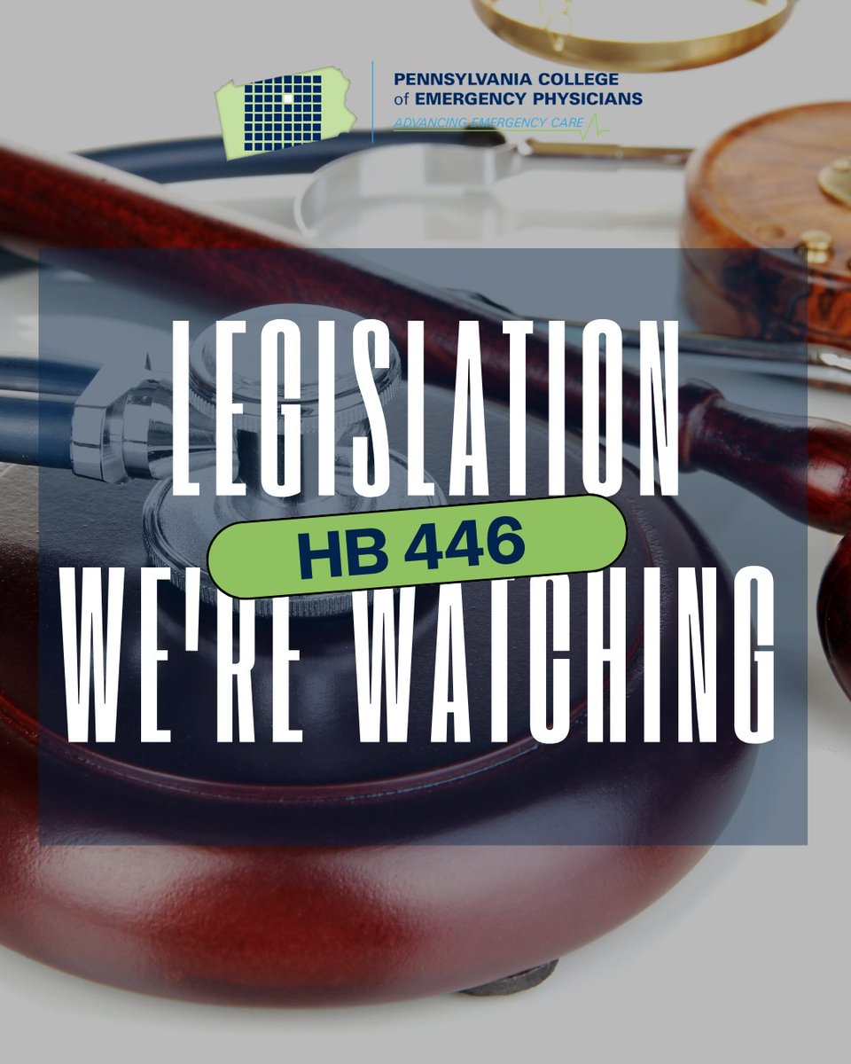 Legislation We're Watching: HB 446

This bill would allow patients to take home unused portions of specific medications administered during their stay that would otherwise be wasted.

PACEP leaders have provided input on this bill and its amendments.

palegis.us/legislation/bi…