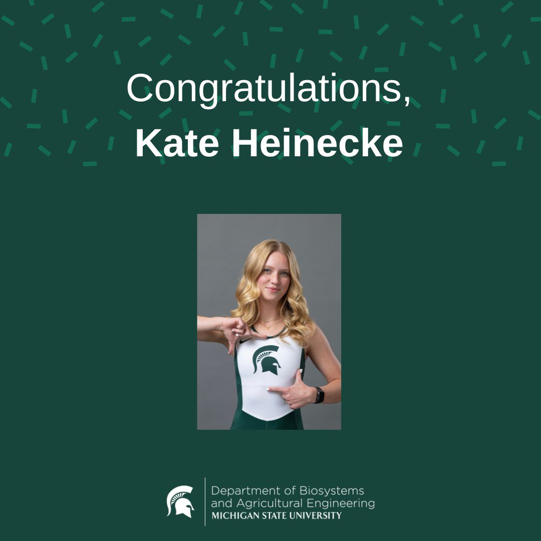 MSU Biosystems & Agricultural Engineering (@msu_bae) on Twitter photo The Big Ten Conference announced its list of Distinguished Scholars for the 2024-25 academic year. That list includes Biosystems Engineering student Kate Heinecke! This list includes 155 students who all maintained a perfect 4.0 GPA! The Big Ten Conference announced its list of Distinguished Scholars for the 2024-25 academic year. That list includes Biosystems Engineering student Kate Heinecke! This list includes 155 students who all maintained a perfect 4.0 GPA!