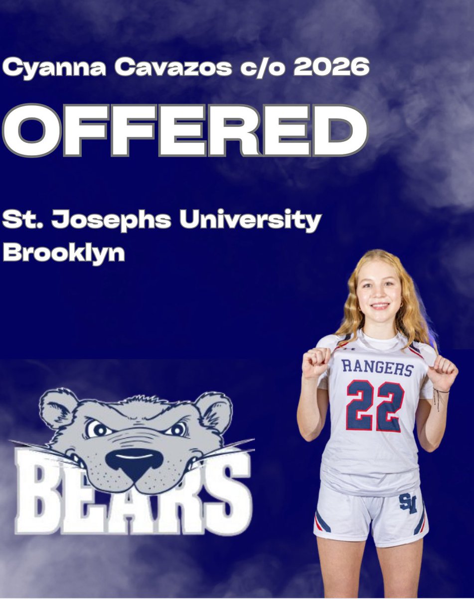 Cyanna Cavazos (@cyannacavazos) on Twitter photo I am very blessed to have received an official offer from Coach Giacchi at <a href="/sjbk_wbball/">St. Joseph’s NY Brooklyn Bears Women's Basketball</a> . Thank you for believing in me!!
<a href="/realcoachc4/">Coach C</a> <a href="/coachGiacchi/">Joe Giacchi</a> <a href="/SV_LadyRangers/">Smithson Valley Girls Basketball</a> I am very blessed to have received an official offer from Coach Giacchi at <a href="/sjbk_wbball/">St. Joseph’s NY Brooklyn Bears Women's Basketball</a> . Thank you for believing in me!!
<a href="/realcoachc4/">Coach C</a> <a href="/coachGiacchi/">Joe Giacchi</a> <a href="/SV_LadyRangers/">Smithson Valley Girls Basketball</a>