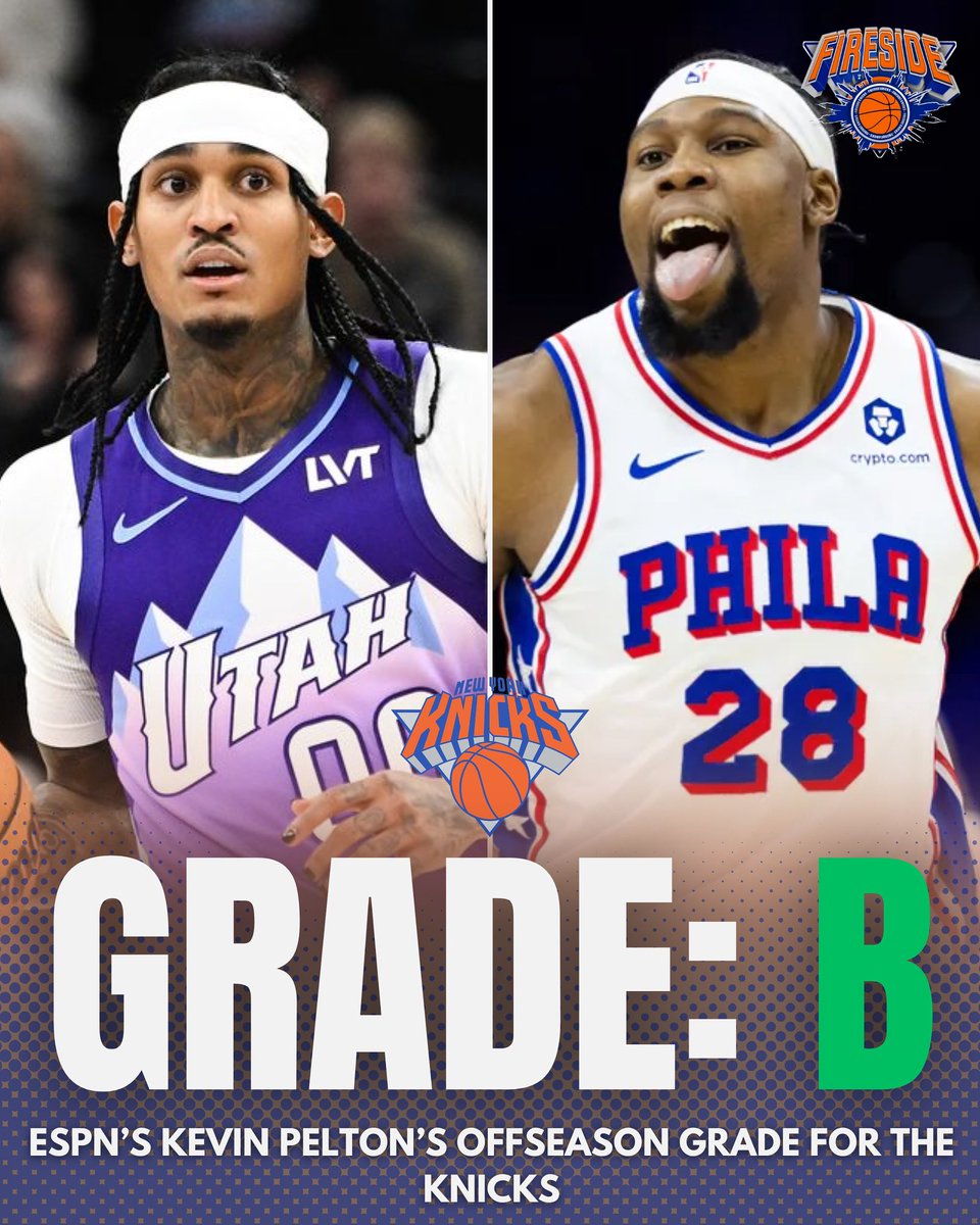 FiresideKnicks's tweet image. ESPN’s Kevin Pelton gave the Knicks a B grade for their offseason.

Thoughts?