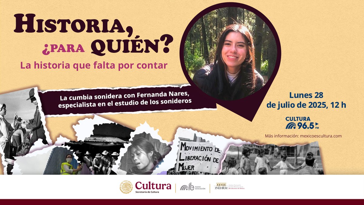 RadioEducacion's tweet photo. Fernanda Nares es una historiadora que se ha especializado en el estudio de los #sonideros de la #CDMX 💿🎶
En Historia, ¿para quién? con @INEHRM, Tamara Aranda y @norteadadelsur conversarán con ella para conocer el origen de la cumbia sonidera💃🏽
⏰️ Hoy, 12 h
📻 #Cultura965FM https://t.co/ZpWgbUjra6