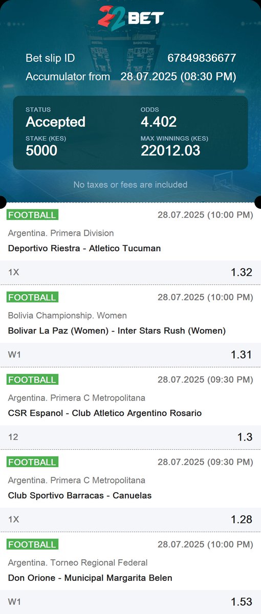 kingpredictorke's tweet image. CLEAN ODD 4 TO STAKE HIGH STAKE OF 5K POSSIBLE WIN 22k JUST CREATE 22BET ACCOUNT AND PLACE YOUR BET
Load Code: 👉69M73
💎Link to 🔴register ⚡️ 👇👇
shorturl.at/rcEkT
💯 PROMOCODE 👉PHIL
WHEN REGISTERING USE PHIL AS PROMOCODE FOR REGISTRATION BONUSES