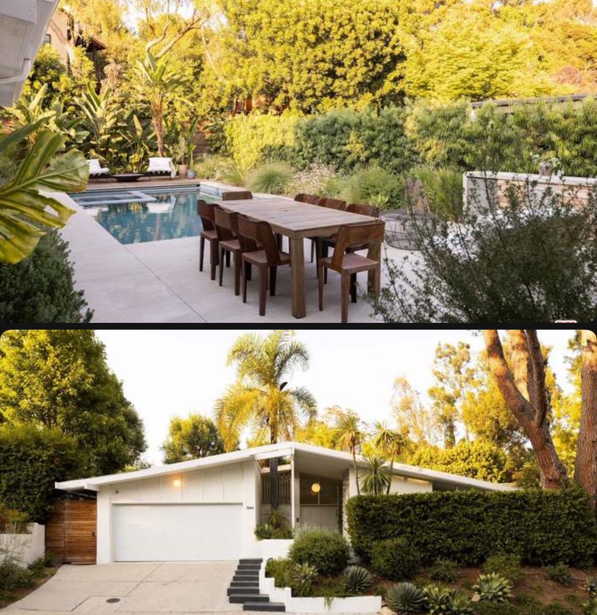 RyanDanz's tweet image. Maybe it’ll burn down one day .. but also maybe it won’t!?
Insanely beautiful and *affordable* tranquil midcentury
Located: Hollywood Hills single-story ranch
2.6M Los Angeles, CA