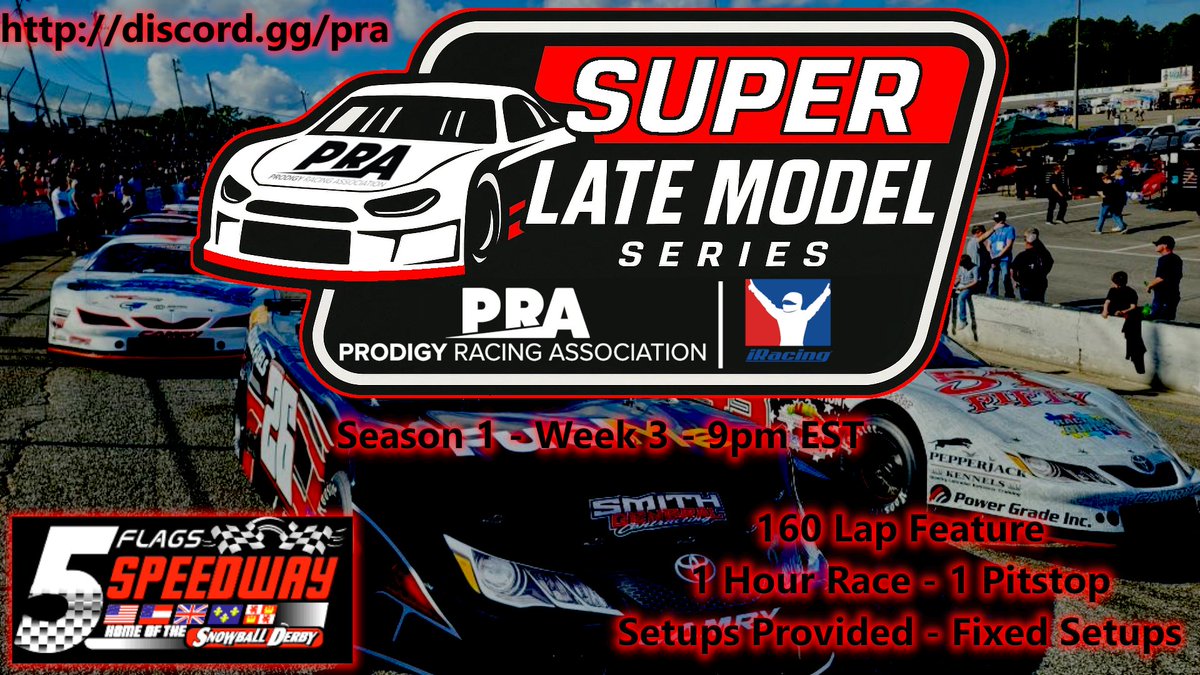 It's Race Day for the Super Late Model Series!
discord.gg/pra