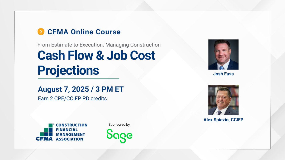 Misaligned job cost perspectives can derail forecasting. In this upcoming online course, learn how to bridge the gap and improve cash flow predictions. Secure your seat now ➤ hubs.la/Q03z63_50