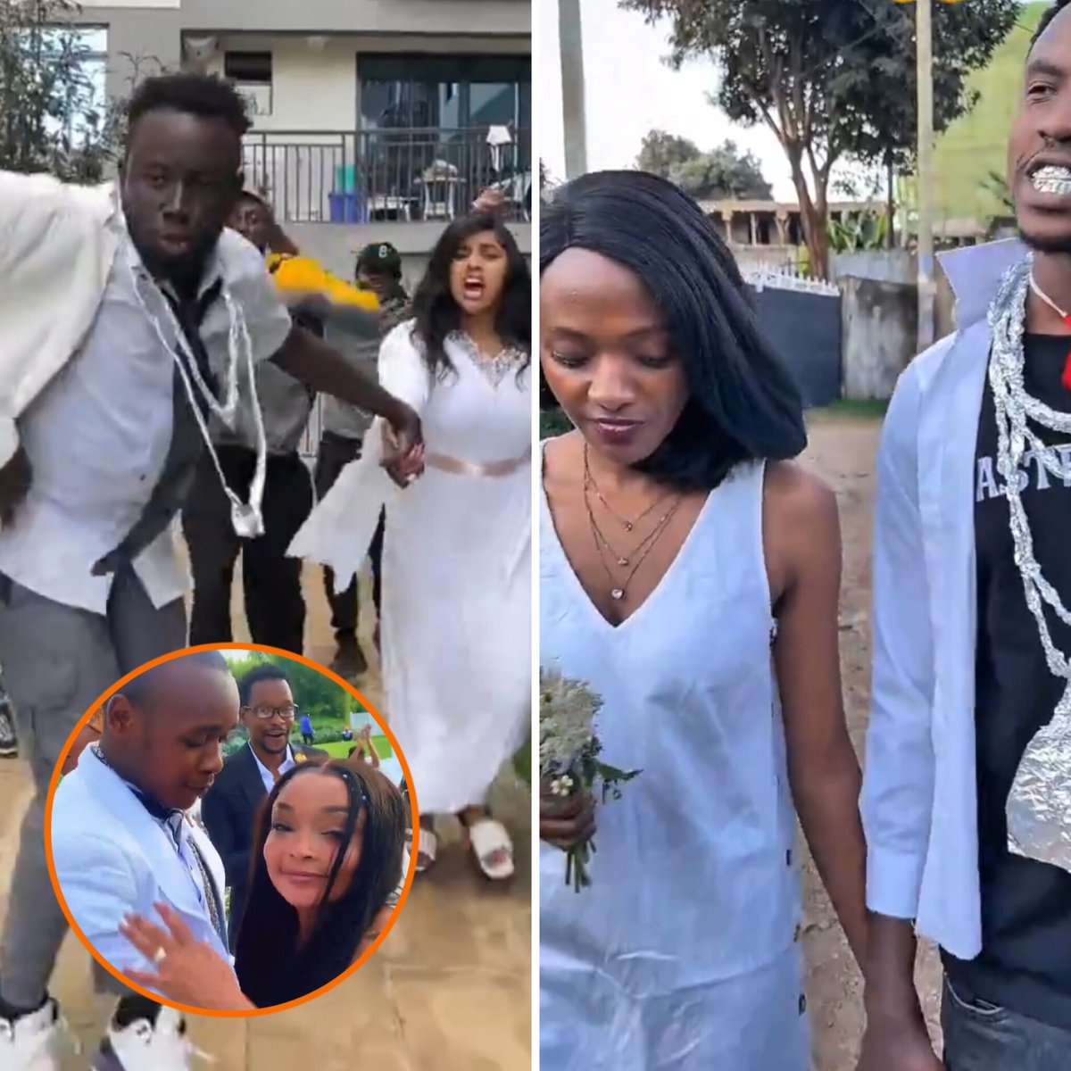 Comedians with skits imitating VJ Patelo and Diana's wedding