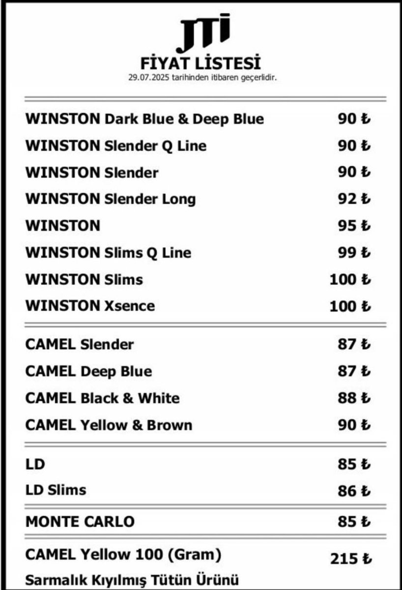 JTİ Sigara grubuna 5 tl zam daha geldi..!!

JTI’nin ardından Philip Morris ve diğer sigara gruplarınada zam bekleniyor..!!

Bir paket sigara 100 lira, Ver mehteri..‼️

#sigara #zam #Hükümetİstifa