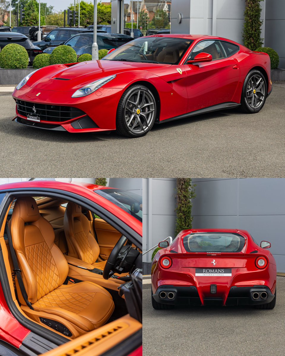 They don’t design them like this anymore…F12berlinetta in Rosso Fuoco with Cuoio. 
Long live Pininfarina!
