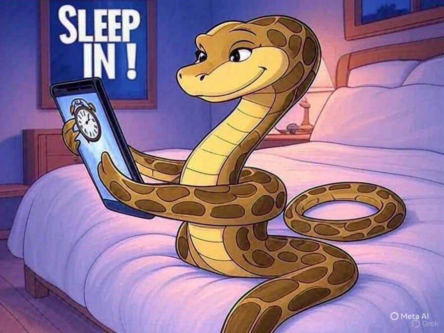 Animal friendly alternative day 350: A “snake charmer” becomes a “snake alarmer.”