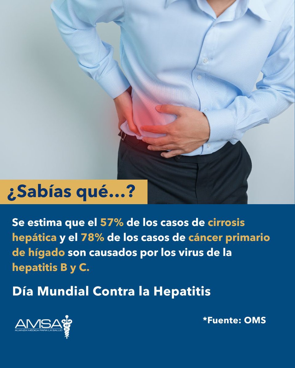 AMSA (@amsamexico) on Twitter photo Hoy es el #DíaMundialContraLaHepatitis, una fecha proclamada por la OMS, una fecha para hacer conciencia sobre esta enfermedad causada por virus, responsable de altos niveles de morbilidad y mortalidad en todo el mundo.
 
#Hepatitis #medicina #médico #médicos #doctor #doctores Hoy es el #DíaMundialContraLaHepatitis, una fecha proclamada por la OMS, una fecha para hacer conciencia sobre esta enfermedad causada por virus, responsable de altos niveles de morbilidad y mortalidad en todo el mundo.
 
#Hepatitis #medicina #médico #médicos #doctor #doctores