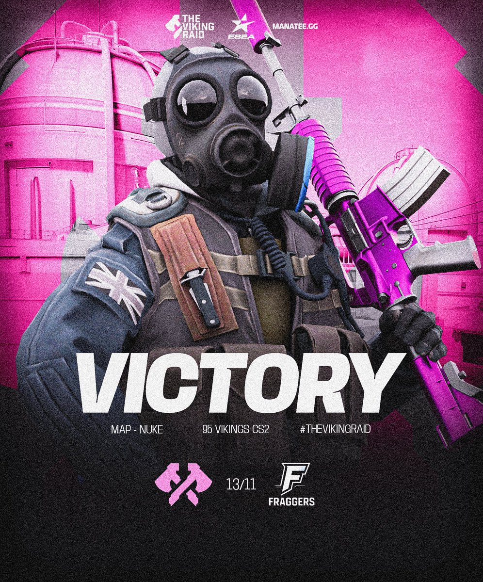 VICTORY BELONGS TO THE MINIONS! 🎉

Great game from us today, GGWP to FRAGGERS, hopefully we can continue into the next one! 🏆

Map - Nuke 13-11 ✅

#TheVikingRaid 🏴‍☠️