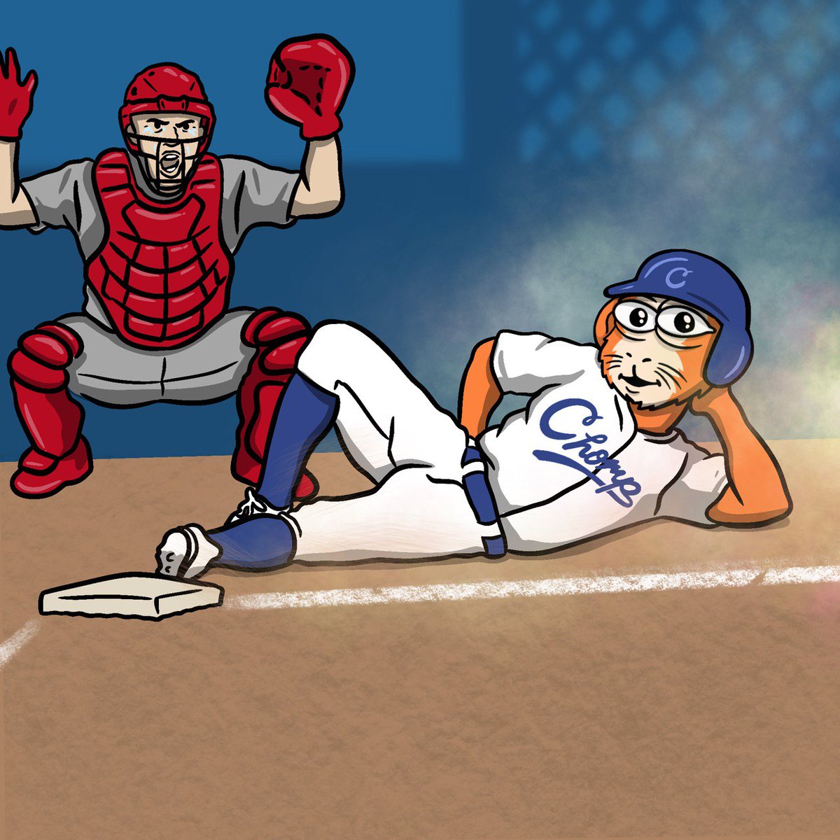 CHOMP (@chompcoin) on Twitter photo Chomp is taking home base when no one is watching. Chomp is taking home base when no one is watching.