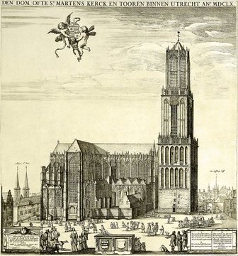 boudewijnsteur's tweet photo. Op deze dag in 1674 raasde een enorme storm over Utrecht, waarbij de Domkerk voor een deel instortte:  "De kerrick van de Dom,  't vermaerde werelts-wonder,  Dat soo veel eeuwen heught,  dat ley oock hallef onder".   Sindsdien zijn Domkerk en Domtoren gescheiden https://t.co/CfUK9atEQ6